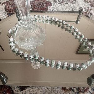 VINTAGE porcelain hand knotted beaded necklace